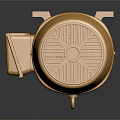 Golden Industrial Motor Component With Grill Top And Cooling Fins Shaft Base