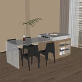 Dining Table and Chair Combination Dining Chair Single Chair Island Table Dining Table 3d model