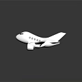 White Small Airplane 3D Model with Streamlined Design Multiple Windows and Tail Wings 3d model
