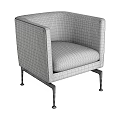 Light Gray Fabric Leisure Chair with Armrests and Metal Legs Modern Design