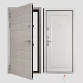 Modern Interior Doors With Wooden Texture White Surface Handles And Locks 3d model