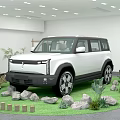 Ideal Photo Check In Spot With White Car Green Plants Chinese Screen And Indoor Decor