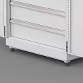 Public Facility Storage Cabinets in Black Blue White with Open Cabinet Red Tools and Shelves