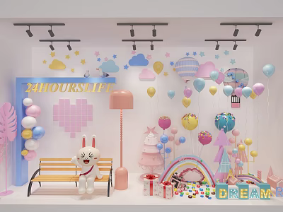 Modern Meichen Window Meichen 3d model Modern Meichen Window Meichen 3d model