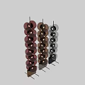 Modern Floor Lamp With Stacked Round Glass Balls In Pink Brown Gray Hues