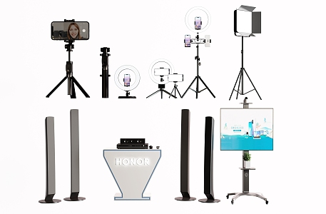 Modern live broadcast stand selfie equipment photography live broadcast 3d model