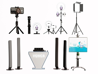 Modern live broadcast stand selfie equipment photography live broadcast 3d model