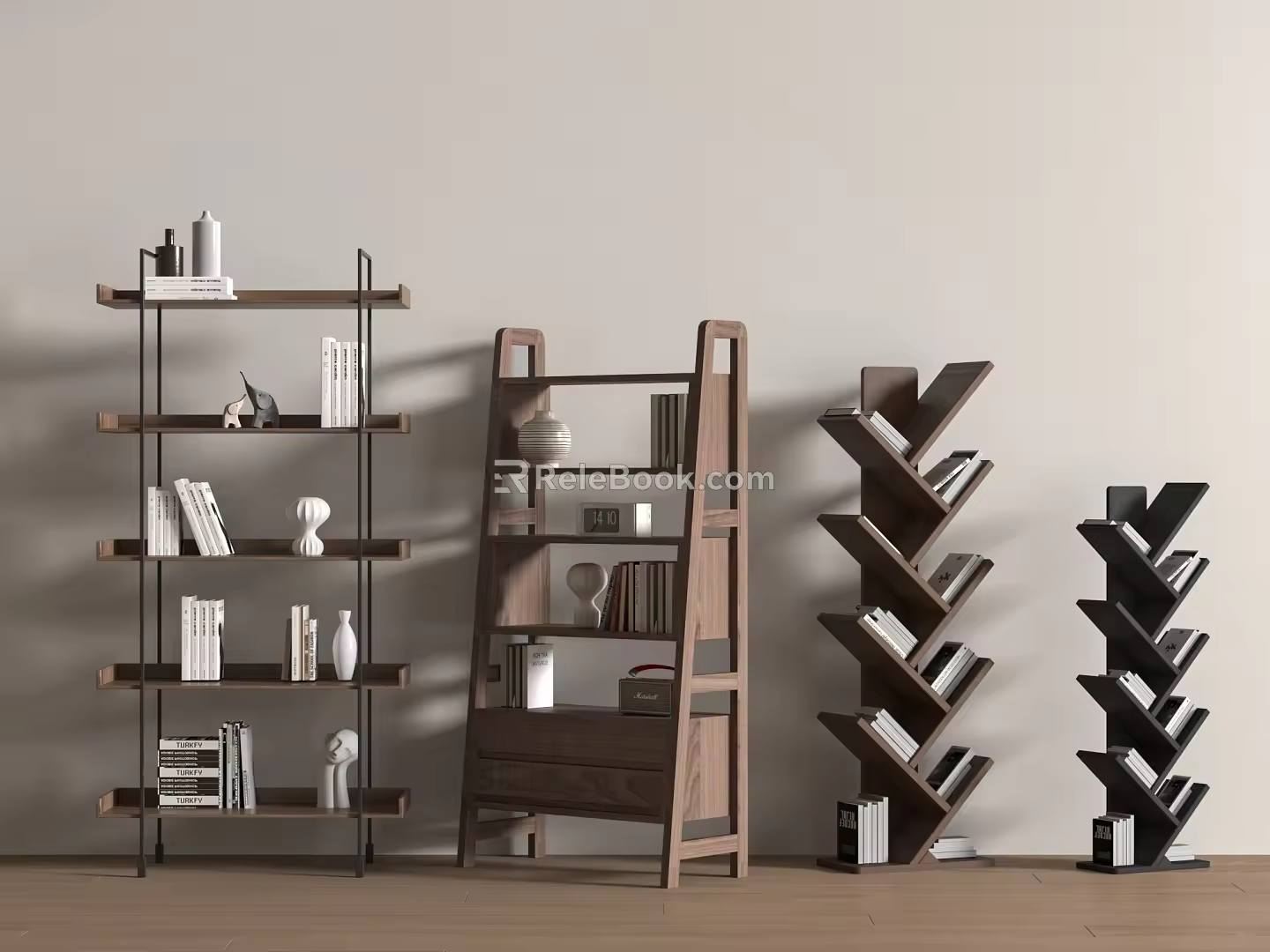 Modern Bookshelf Newspaper Rack 3d model