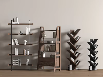 Modern Bookshelf Newspaper Rack 3d model