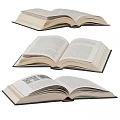 Various Open Books And Magazines With Text Pages And Illustrated Content