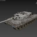 Military Tank LUN 219 with Long Gun Barrel Heavy Duty Tracks and Gray Exterior