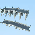 Two Different Architectural Bridge Designs With Lamp Posts Railings and Details