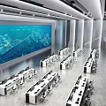 Modern Control Center Intelligent Center Data Center Command Center Dispatching Center Monitoring Room Large Screen Visualization Digital Twin Command Center 3d model