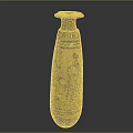 Ancient Tall Neck Pottery Decorated With Black Orange Figures And Animals