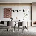 Modern Dining Table and Chair Combination Dining Table and Chair 3d model