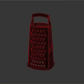 Black Kitchen Grater Appliance Featuring Handle And Perforated Design For Cheese And Vegetables