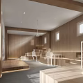 Modern Conference Room Interior Design With Wooden Walls Natural Light And Seating Areas