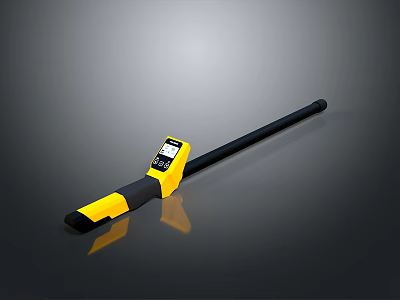 Yellow and Black Long Rod Shaped Weapon With Display Screen And Buttons 3d model