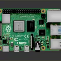 Green Single Board Computer Circuit With USB Ports HDMI Interface GPIO Pins And Processor Chip 3d model