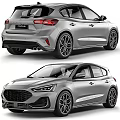 Silver Ford Focus Hatchback Sporty Design With Alloy Wheels Rear Front Views