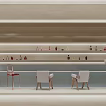 Modern Bar Interior Design With Counter Chairs And Shelved Liquor Bottles