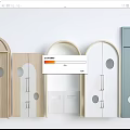Modern Double Doors With Round Decorative Cutouts And Multiple Color Finishes