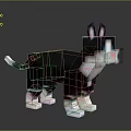 Pixel Art Black And White Cat With Blue Eyes And Pink Nose
