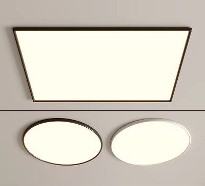 Modern Ceiling Lights With Square And Round Shapes 3d model