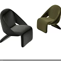 Two Modern Gray And Green Velvet Accent Chairs With Unique Stylish Design