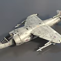 Military Fighter Jet With Multiple Weapon Payloads Gray Paint And Military Insignia 3d model