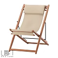 Wooden Frame Leisure Chair With Canvas Seat Adjustable Backrest And Foldable Design