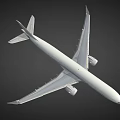 White Passenger Aircraft 3D Model With Extended Wings And Engines