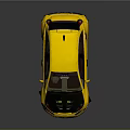 Yellow Sporty Modified Car With Black Hood Rear Spoiler And Racing Wheels