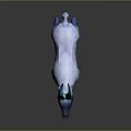 Mythical Fantasy Game Movie Character With Shiny Blue Antlers White Blue Fur