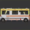 Two Toy Ambulance Model Vehicles With Blue Emergency Lights Orange Stripes And Red Cross
