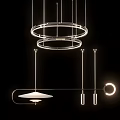 Modern Circular Metal Frame Chandelier With LED Lighting For Stylish Contemporary Interior Design