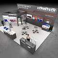 HYPDTECH Exhibition Booth With Display Screens Reception Desk And Product Displays