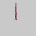 Red Leather Whip with Braided Handle and Long Tassels Handcrafted Design