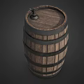 Vintage Wooden Wine Rack With Barrel Design And Metal Hoops For Home Decor