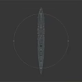 Detailed Modern Blue Warship 3D Model With Deck Radar And Naval Guns