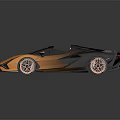 Orange Black Convertible Sports Car with Sleek Design and Red Alloy Wheels