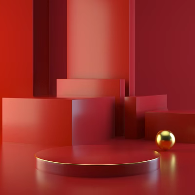 Modern E-commerce Background Meichen Display E-commerce Display Commodity Booth 3d model