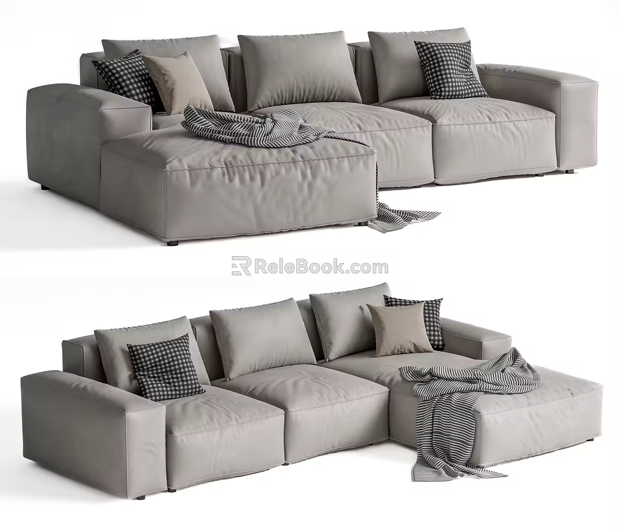 Modern corner sofa multiplayer sofa 3d model