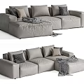 Modern corner sofa multiplayer sofa 3d model