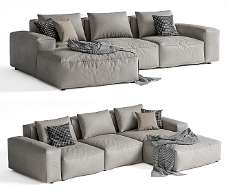 Modern corner sofa multiplayer sofa 3d model