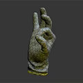 Modern Stylish Glove With Geometric Honeycomb Pattern OK Hand Gesture Textured Surface 3d model