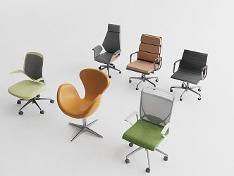 Modern office chair office chair combination 3d model