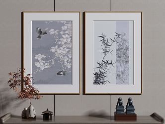 New Chinese Decorative Painting Hanging Painting 3d model