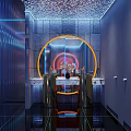 Neon Lit KTV Space With Futuristic Visuals 3d model