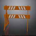 Orange A Frame Traffic Barrier With Red And White Stripes For Construction Zones